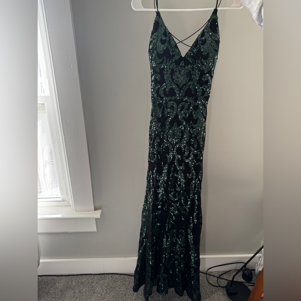 Windsor Dark Green Sequin Maxi Dress